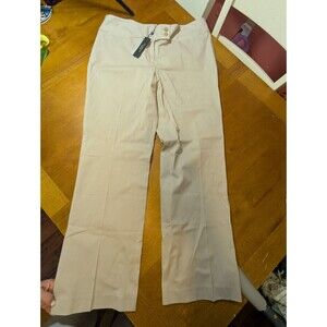 Talbots Dress Pants Womens 14 Beige Khaki Signature Fit Wide Leg NWT Career